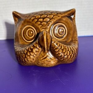 Brown Ceramic Owl Figurine